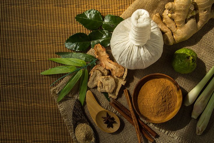 Ayurvedic herbs and oils used in Trimounts wellness therapies